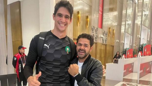 Jamel Debbouze célèbre la victoire des lions de l’atlas.